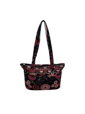 Bella Taylor Black Floral Print Fabric Shoulder Bag